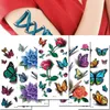Временные татуировки 100 шт. Оптовые татуировки наклейка цветок 3D бабочка для губы ожерелья насекомо