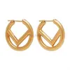 Damen Premium Gold Designer Ohrstecker Marke Letter Design Ohrringe Modeschmuck