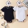 Retail Baby Rompers Summer Nustborn Cotton Shotuit Toddler Short Short Shorties Turn-Down Collar Infant Groving Torsuit 0-24 MO 60
