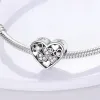 För Pandora Charm 925 Silver Pärlor Charms Infinite Love Heart Dog Cat Paw Puzzle Sister Charm Set