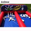 Hot selling 10x3m Popular inflatable bowling playground Alley shooting ball game with bowling-pins and balls