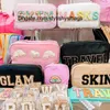 Make-up tas Hoesjes Waterdicht Make-up tas Meerdere kleuren Nylon etui Vrouwen patchCosmetische tas Vrouwen Letters Patch DIY make-up tas Tieners Grote toilettas