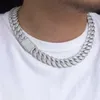 Price Paseed Diamond Tester 18mm Miami Cuban Link Chain S925 Silver 3rows Iced Out with Princess Moissanite Necklace