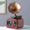 Nyhetsartiklar Retro Phonograph Shape Music Box Classical Art Decor Music Box Crafts Gift Home Decoration Antique Vintage Decor 230621