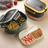Bento Boxes Single Doublelayer Lunch Box Portable Compartment Fruit Food Microwave With Fork And Spoon Picnic Fresh 230621
