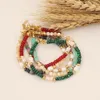 Braccialetti di collegamento a catena Chakra Mini Beads Energy Bracciale Pietra di malachite naturale Braccialetti regolabili per donna Uomo Regalo di gioielli fatti a mano di yoga