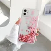 Heart Quicksand Custodie per telefoni Liquid Flow Back Cover Glitter Water Bling Protector per iPhone 14 13 12 11 pro max X Xs XR xS MAX 7 8 7P 8P