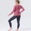 2.0 Fitness Yoga Shirt Femmes Manches Longues Sport Top Élasticité Ras Du Cou Séchage Rapide Respirant Gym Workout Running 2023top lu-777 lululoemon