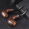 Smoking Pipes Spot One bucket, three uses, solid wood waxed, old style pipe, new product wholesale, curved ebony 9mm filtered copper pipe pot pipe