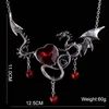 Strands Strings Dragon Necklace Women Men Austrian Crystal Heart Necklaces Pendant Personality Vintage Jewelry Accessory Halloween Gift 230621