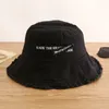 Brede Rand Hoeden Emmer Mannen Ruwe Omzoomde Hoed Bob Zomer Kpop Doek Label Panama voor Vrouwen Hip Hop Caps Outdoor Zon Vissen Visser 230621