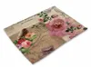 Table Napkin CAMMITEVER France Style Flower Floral Bird Butterfly Tower Bar Mat Plate Set Kitchen Pads For Coffee Cup