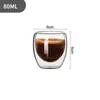Mugs 80ML Double Wall Glass Cup Heat Insulation Transparent Handmade Tea Drink Cups MINI Whisky Espresso Coffee 230621