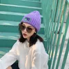 Beanie Skull Caps Personality Street Color Letter Label Winter Knitted Hat for Woman Purple Yellow Pink Orange Hats Warm Cap Bonnets 230621