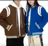 Niebiesko-jesienna kurtka projektant cienki płaszcz mundur szwy z kapturem High Street para para męska street hip-hop klasyczny retro baseball czysty kolor Casual Match Parkha