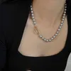 Beaded Necklaces Statement Grey Pearl Necklace for Women Personality Multi Function Long Chain 230613