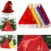 Novos chapéus de Natal Natal Cosplay Papai Noel Chapéus Adultos Presentes de Natal Caps Lantejoulas Boné de Natal 70pcs