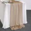 Bordslöpare Light Brown Table Runner Sheer Chiffon Luxury Solid Rustic Boho Wedding Party Bruddusch Födelsedag Juldekorationer 230621