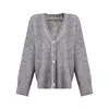 Gentle Wind Shoulder Drop Knit Women's Sweater Coat Herfst Diamond Button Shoulder Drop Wool Cardigan