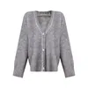 Doux vent épaule goutte tricot femmes pull manteau automne diamant bouton épaule goutte laine cardigan