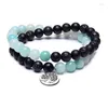 Strand Levensboom Sieraden Yoga Mala Armband Steen Genezing Bescherming Elastische Kralen Stapelen Armbanden Spiritueel