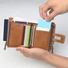 Carteras de moda para hombre, monedero clásico de cuero PU, cartera corta con cremallera, soporte para banco de identificación de negocios, Mini bolso de mano para dinero para hombre