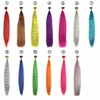 Pezzi di capelli Finti fili colorati di finta piuma arcobaleno Piuma da colorare per sintetico 230621