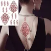 Temporary Tattoos 10 PcsSet Maroon Color Henna Tattoo Stickers for Hand Brown Red Women Waterproof Mehndi Fake 230621