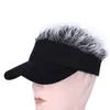 Chapeaux à large bord Bucket Golf Casquette de baseball avec fausse casquette de cheveux Flair Sun Visor Fun Toupee Men s Spiked Hairs Wig hat 230621