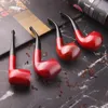 Cachimbos Clássico e criativo cachimbo de sândalo vermelho curvo e conjunto para fumar