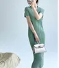 2023 New Luxury ISSEY Fashion Sleeves V-Neck Dress Women's Elegant Dress