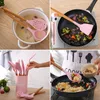 Cooking Utensils 1PC Silicone Wood Soup Spoon Spatula Brush Scraper Grey Oil Kitchen Tools Kitchenware Cookware 230621