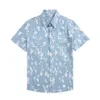 Hawaii Shirts Summer Luxury Brand Men's Casual Shirts Dress Designer Tryckt Löst långa skjortor Bomull Casual Slim Shorts