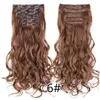 Pedaços de cabelo clipe em 22 polegadas 16 clipes longo sintético resistente ao calor peruca natural ondulado ombre peça 6 pçsconjunto boymi 230621