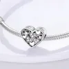 925 Silver Beads Charms Fit Pandora Charm Lofinite Love Heart Charm Dog Cat Paw Puzzle Mom Sister