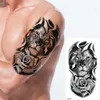Geçici dövmeler 100pcs toptanlar dövme etiketi aslan kaplan kurt yılan çiçek siyah vücut kolu sahte kollu su geçirmez adam kadın 230621