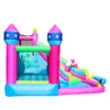 Uppblåsbar vattenrutschbana med Bounce House Jumping Castle Combo Park Playhouse for Kids Bouncy With Splash Pool Outdoor Backyard Princess Crown Theme Waterslide Toys