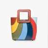 Frauen Handtasche Modenschau Multi-Color Eimer Design Umhängetasche Umhängetaschen Handtaschen Geldbörse Echtes Leder Gute Qualität kostenloser Versand