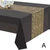 テーブルクロス1PCイベントテーブルウェアオイルプルーフテーブルクロスマットゴールドドット誕生日装飾防水パーティー用品137x274cm