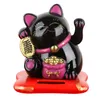 Garden Decorations Wealth Waving Cat Chinese Lucky Beckoning Solar Powered Small Size Crafts Home Desktop Ornaments Car Decoration Gifts 230621