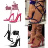 Summer Sandals Crystal Diamond High Heels Women Sexy Ankle Cross Strap Lace-up Square Toe Party Dress Female Shoes 230511