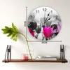 Wall Clocks Colorful Tulips Spring Kitchen Round Desktop Digital Clock Non-ticking Creative Childrens Room Watch