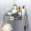 Étagères de salle de bain Organisateur d'étagère de salle de bain Étagère de rangement pour douche Étagères d'angle noires Fixation murale Espace sans perçage Porte-shampoing de toilette en aluminium 230621