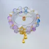 Pulseras de eslabones de cadena Dan Heng Bailu Jingyuan Honkai: Star Rail Fashion Fan Elegante pulsera de cuentas de cristal hecha a mano Cuerda elástica Mujer