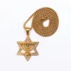 Strengen Snaren Israël Menorah Jodendom Hebreeuws Ketting Ster van David Goud kleur Religieuze Neclace 230621