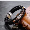 Charm Bracelets Alexandanne Drop Stainless Steel Guitar Personalized Leather Bracelet For Men Customized Logo Rope BangleCharm Raym22