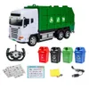 2.4GHz RC Carro Brinquedos Controle Remoto Caminhão De Lixo Elétrico Proteção Ambiental Veículo de Saneamento Carro de Brinquedo com lixeira