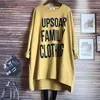 Large Big Plus Size Allentato Autunno Primavera Casual Cotone Abbigliamento donna T Shirt Long Top Ladies Manica lunga Tees Donna