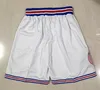 Klassisk retro basketballshorts sömnad man andas gymnastikssträning strandbyxor baskeball svettbyxor pantficka kort svart vit lila