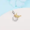 100% 925 серебряного серебра Tinker Tinker Bell Celestial Night Dangle Charm подходит для браслетных бусин для женщин DIY Diefry Gift 925 Charms 2023 Новый